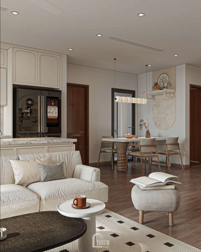 Thiết kế nội thất phòng bếp phong cách Parisian mix Modern dự án The Prime Thái Nguyên
